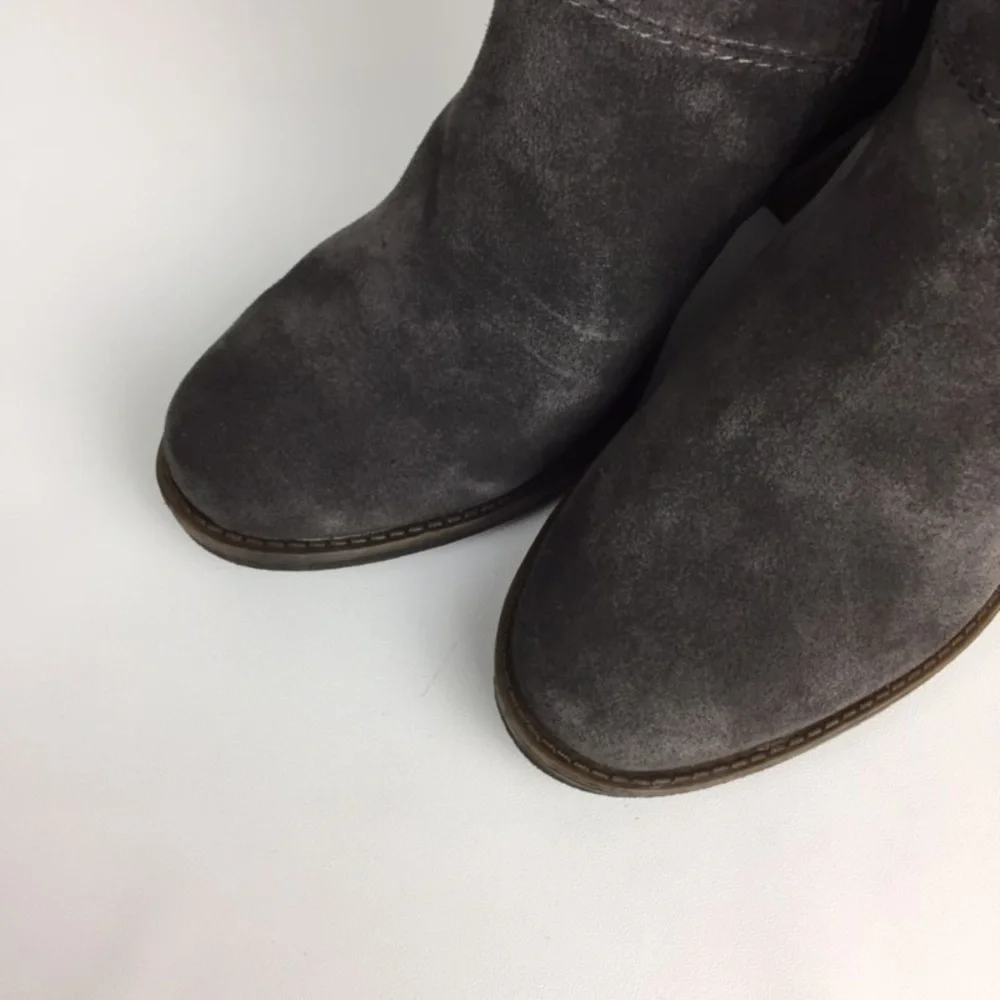 Lucky Ramsden Gray Suede Over the Knee OTK Heeled Boot 6